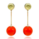 Orange and Gold Ball Drop Earrings