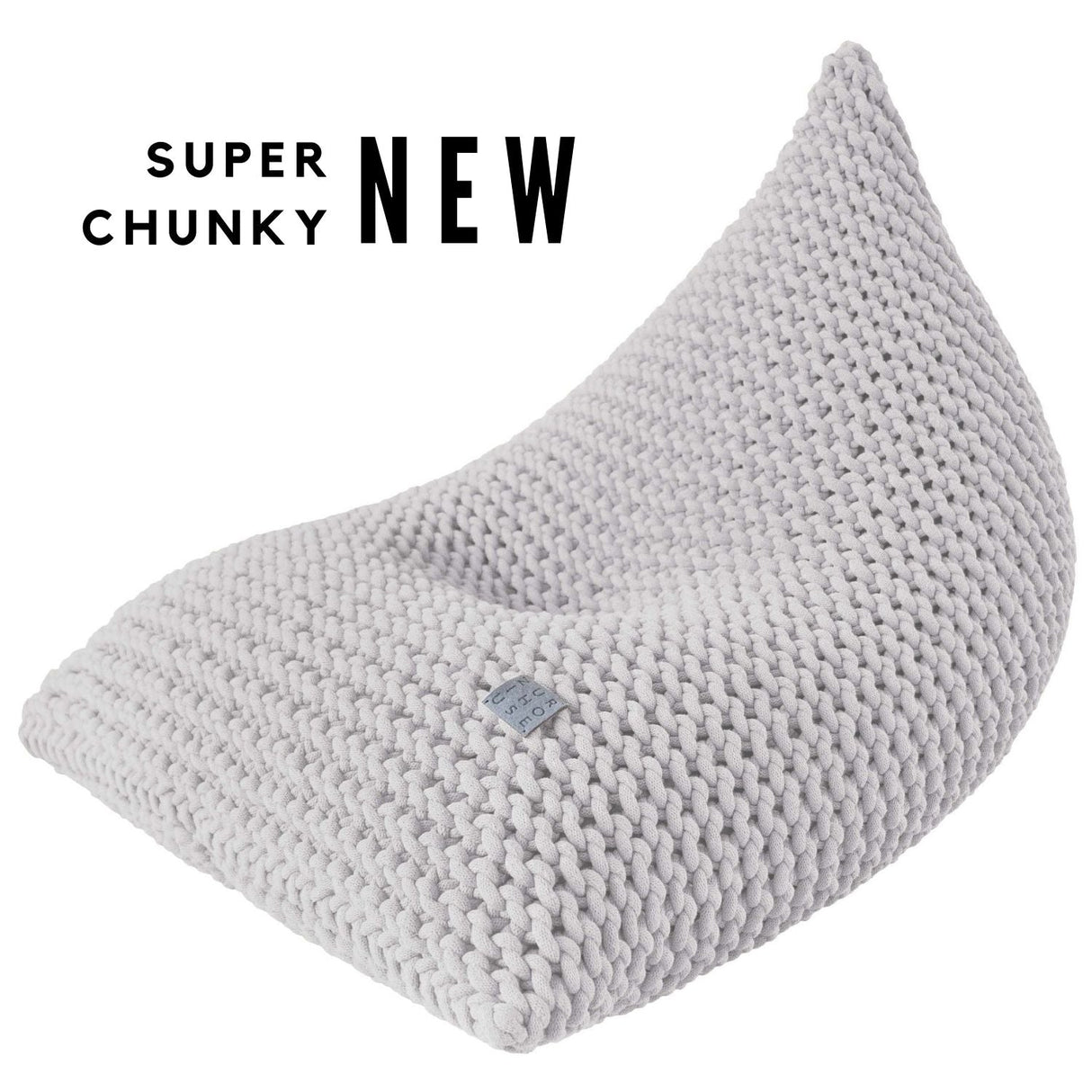 Chunky Knitted Bean Bag | LIGHT GREY
