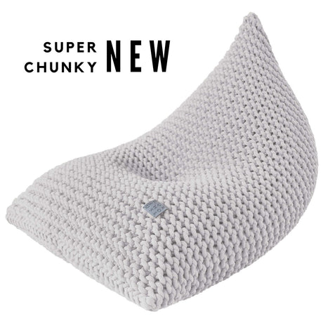 Chunky Knitted Bean Bag | LIGHT GREY