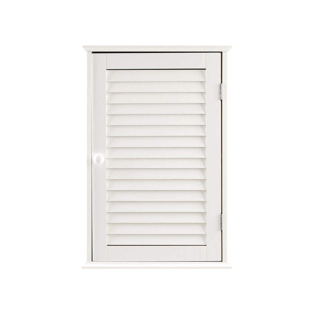 Shutter White Wood Wall Cabinet