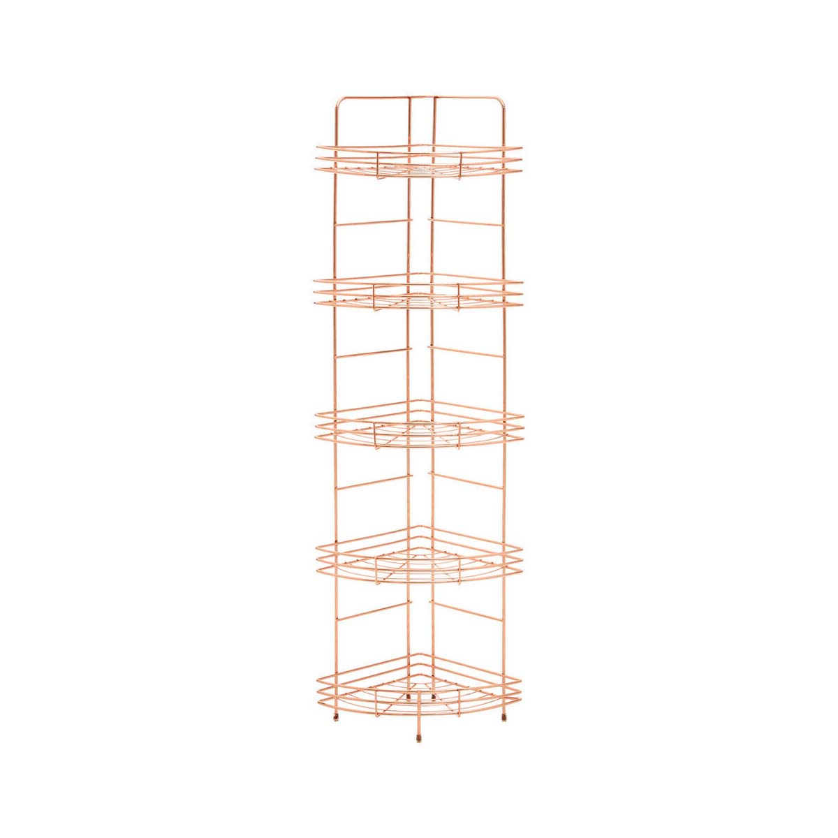 Dara 5 Tier Copper Finish Corner Storage Rack