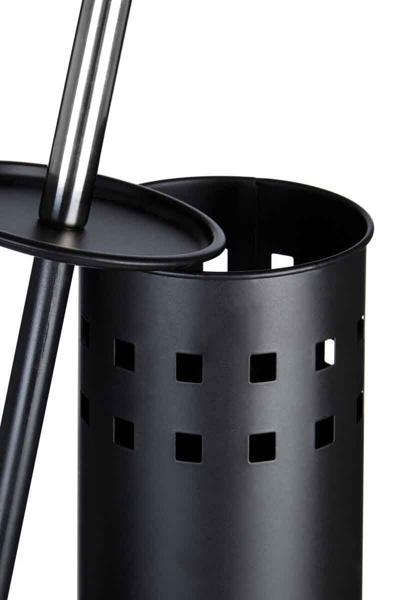 Indy Matt Black Square Design Toilet Brush Holder