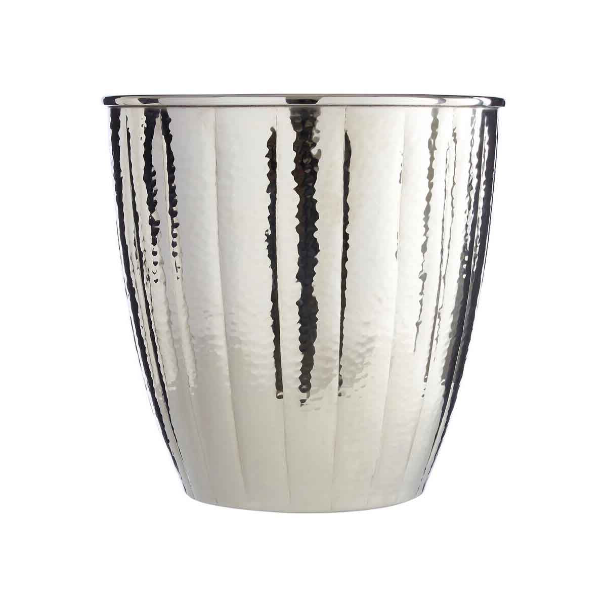 Hammered Bathroom Nickel Finish Waste Bin