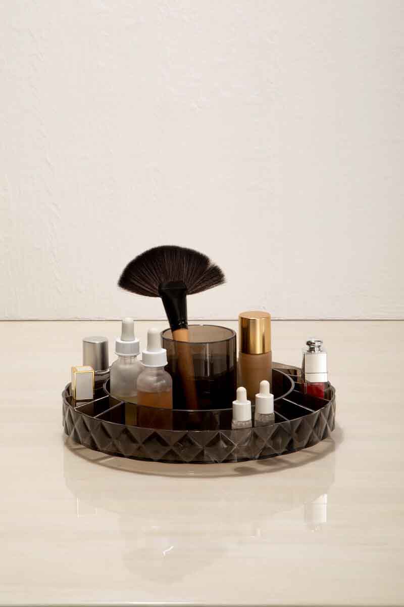 Beauty Revolving Round Black Cosmetic Organiser