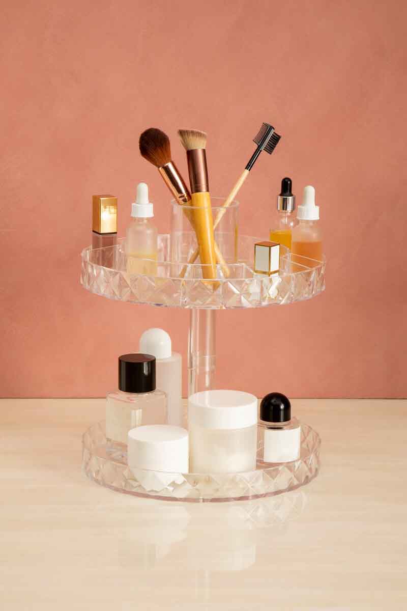 Beauty Two Tier Revolving Cosmetic Organiser