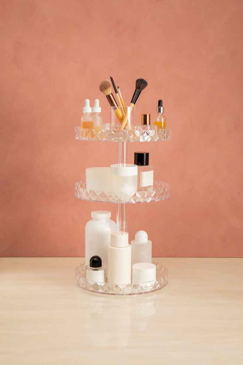 Beauty Three Tier Revolving Cosmetic Organiser
