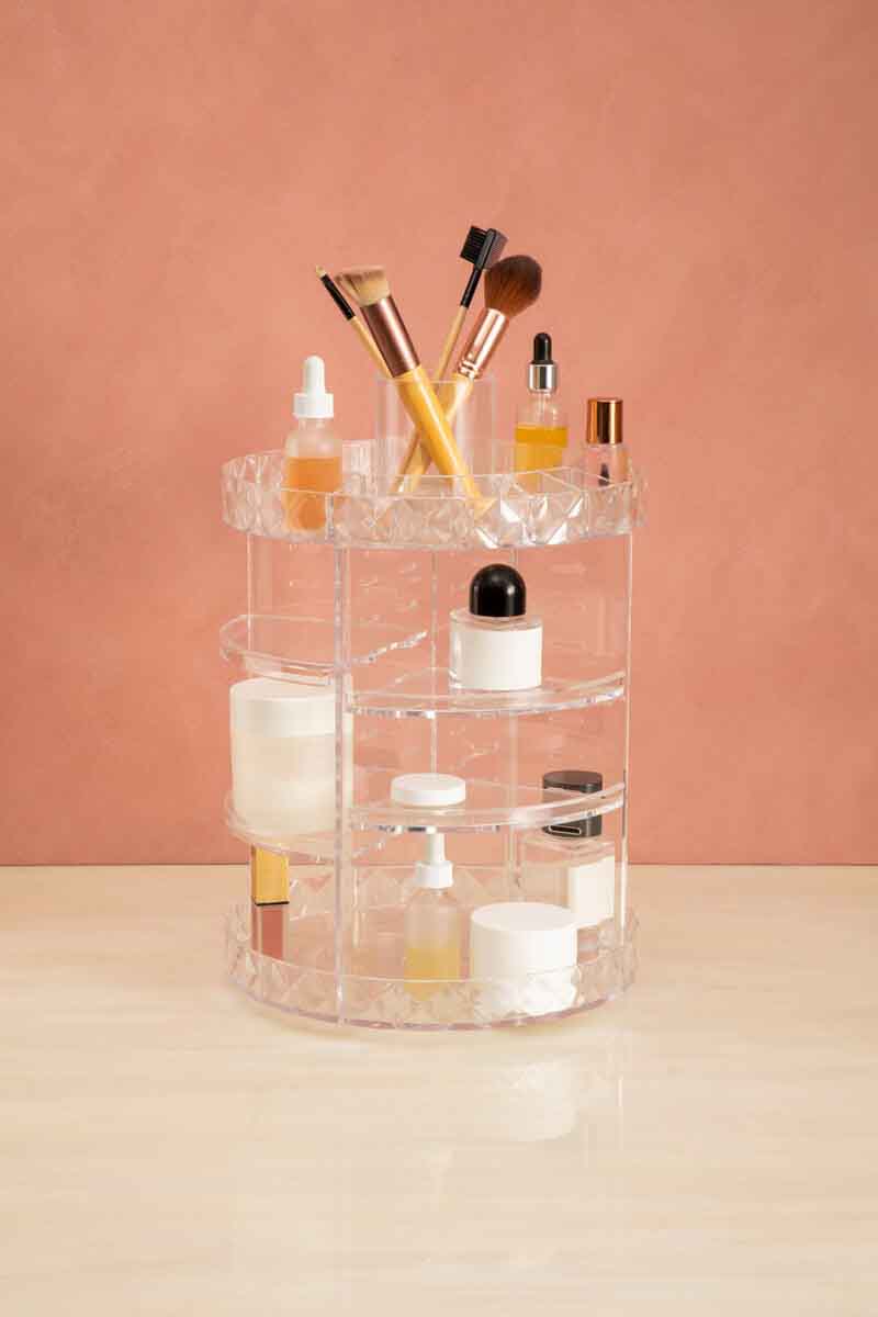 Beauty 3 Tiered Round Revolving Cosmetics Organiser