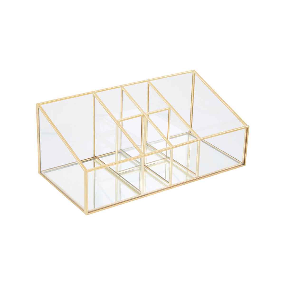Beauty Glass Makeup Organiser with 6 Compartments