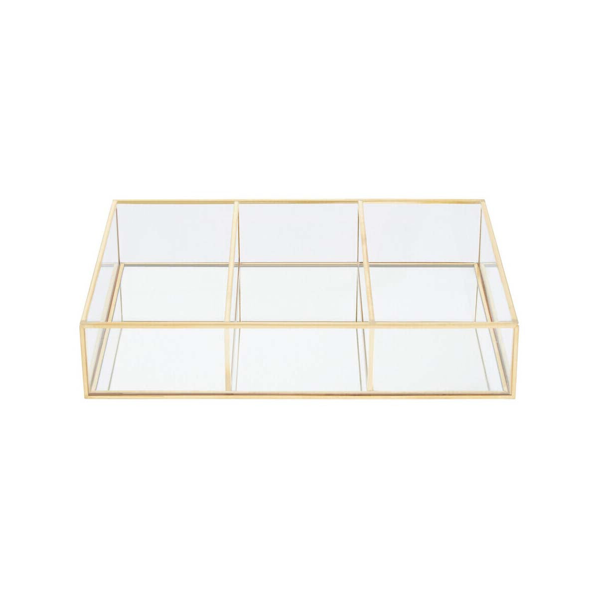 Beauty 3 Compartments Clear Glass Makeup Organiser