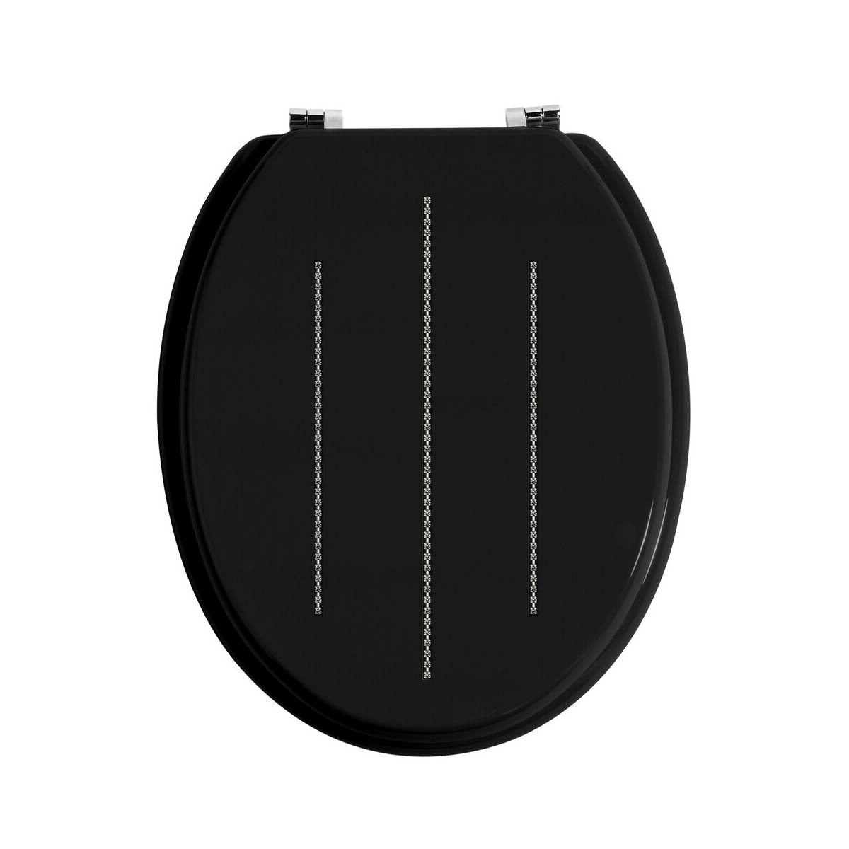 Black Toilet Seat With Diamante Detail