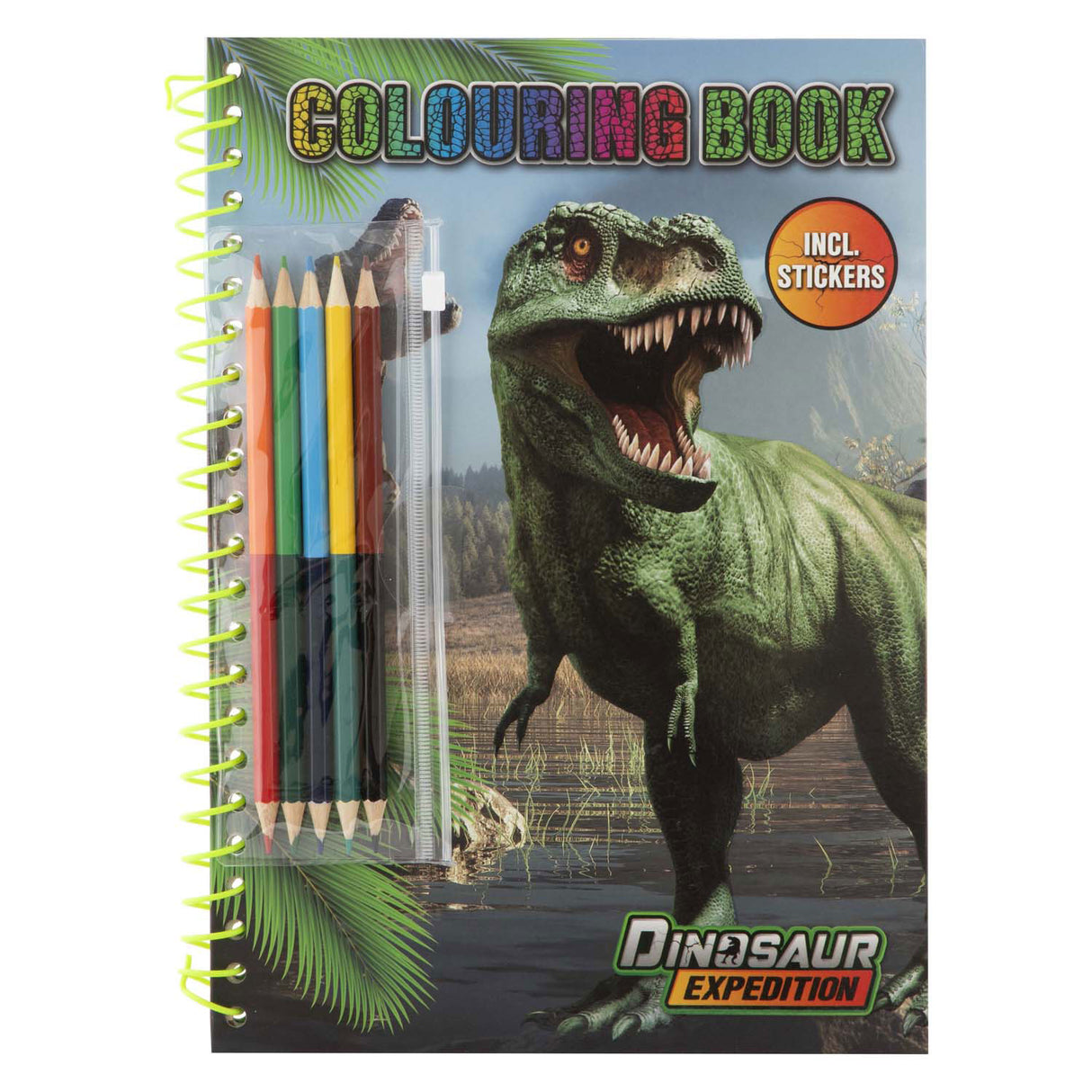 Dino Colouring Case Half Round - 51 Pcs