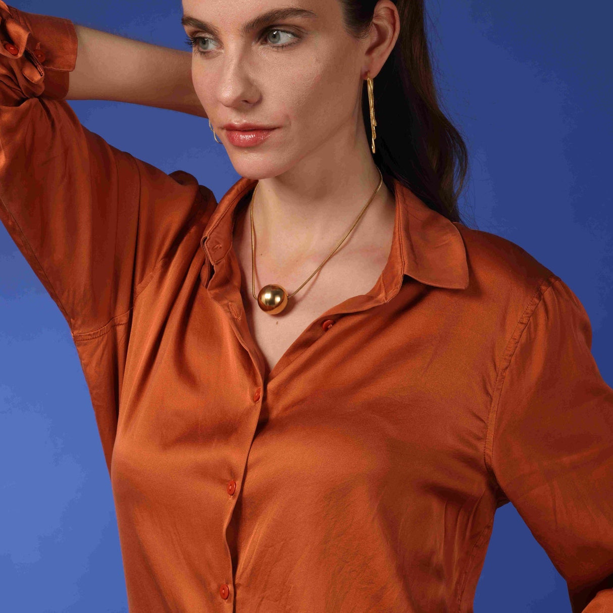 Gold Ball Pendant Necklace
