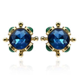 Sapphire and Malachite Sputnik Earrings