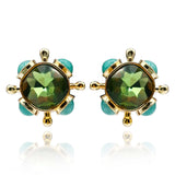 Peridot and Blue Chalcedony Sputnik Earrings