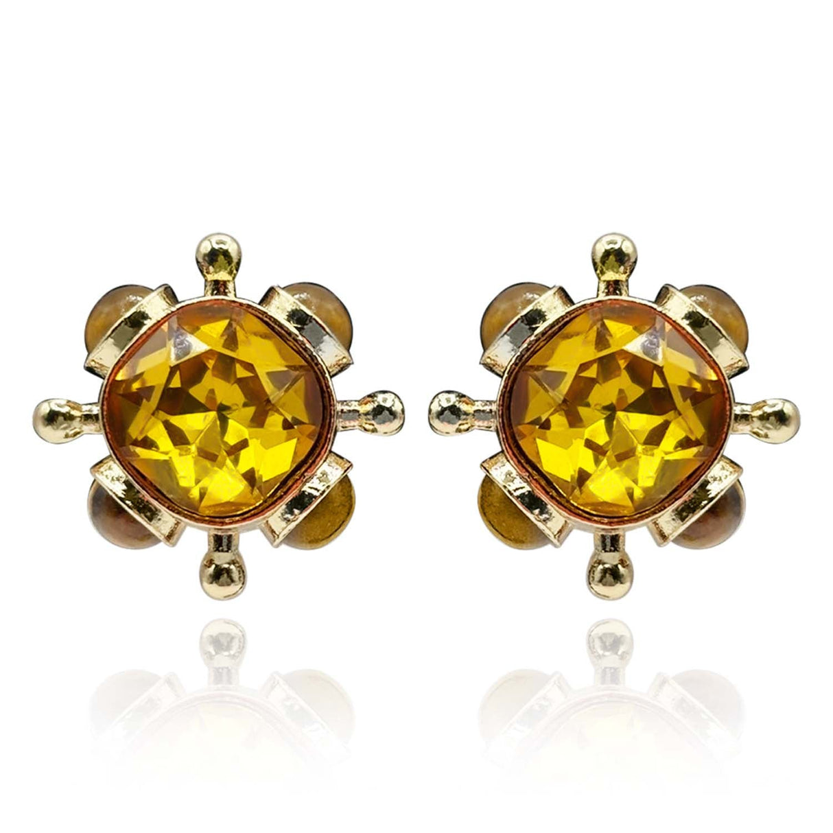 Topaz and Tigereye Sputnik Earrings