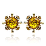 Topaz and Tigereye Sputnik Earrings