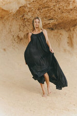 Syros Silk Dress - Black
