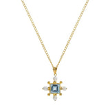 Blue Topaz Cross Necklace