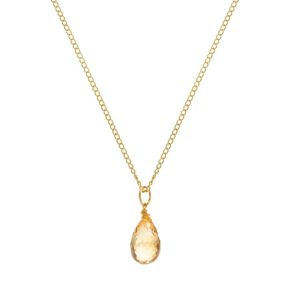 Citrine Charm Necklace