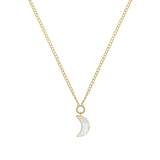 Mother of Pearl Moon Pendant on Gold Plated Necklace