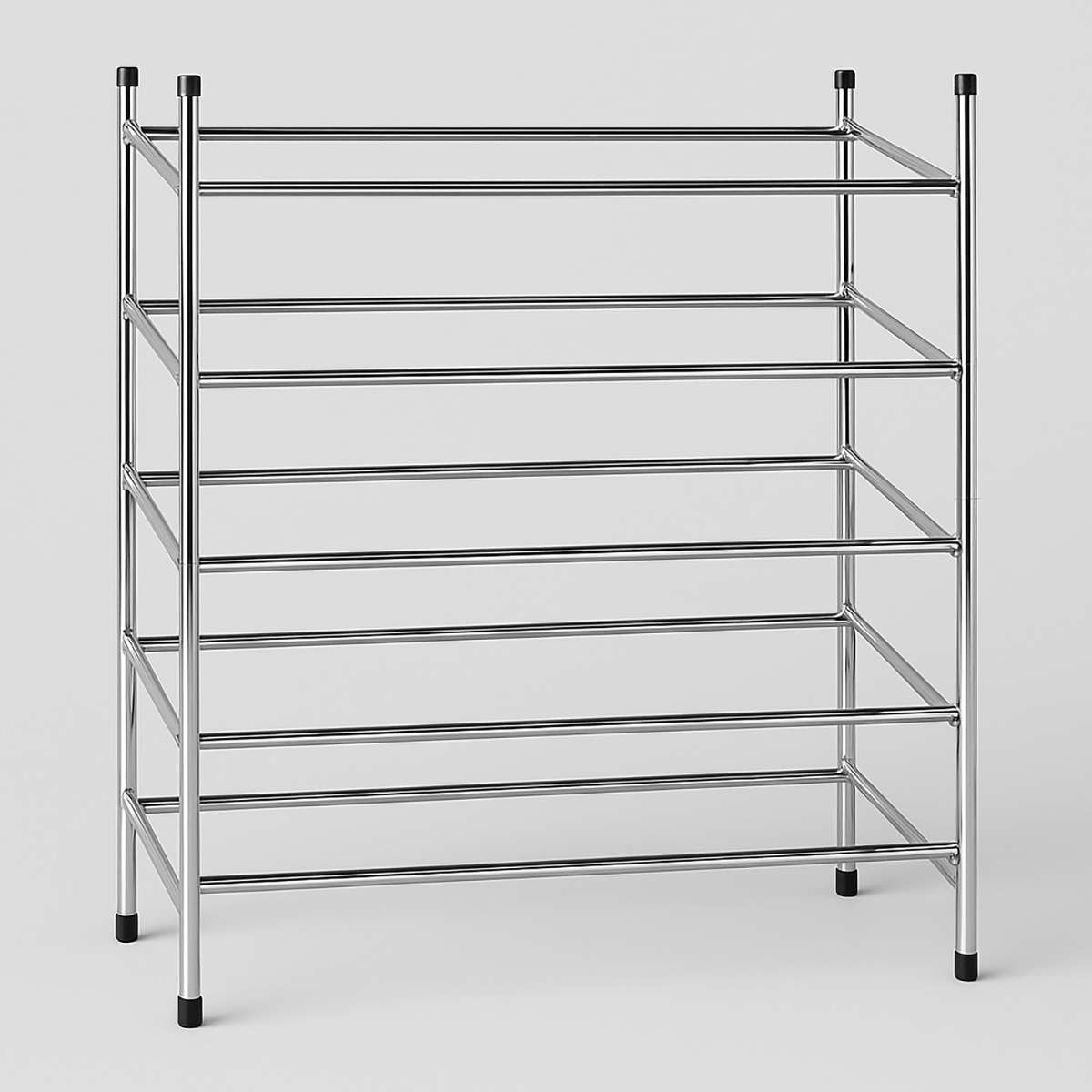 Extendable Chrome Frame 4 Tier Shoe Rack
