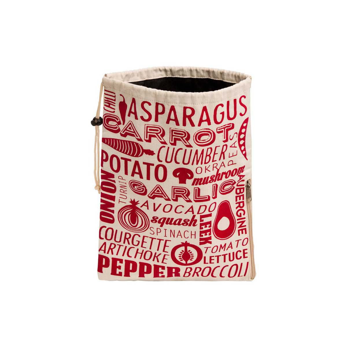 Porter Red and Natural Vegetable Bag