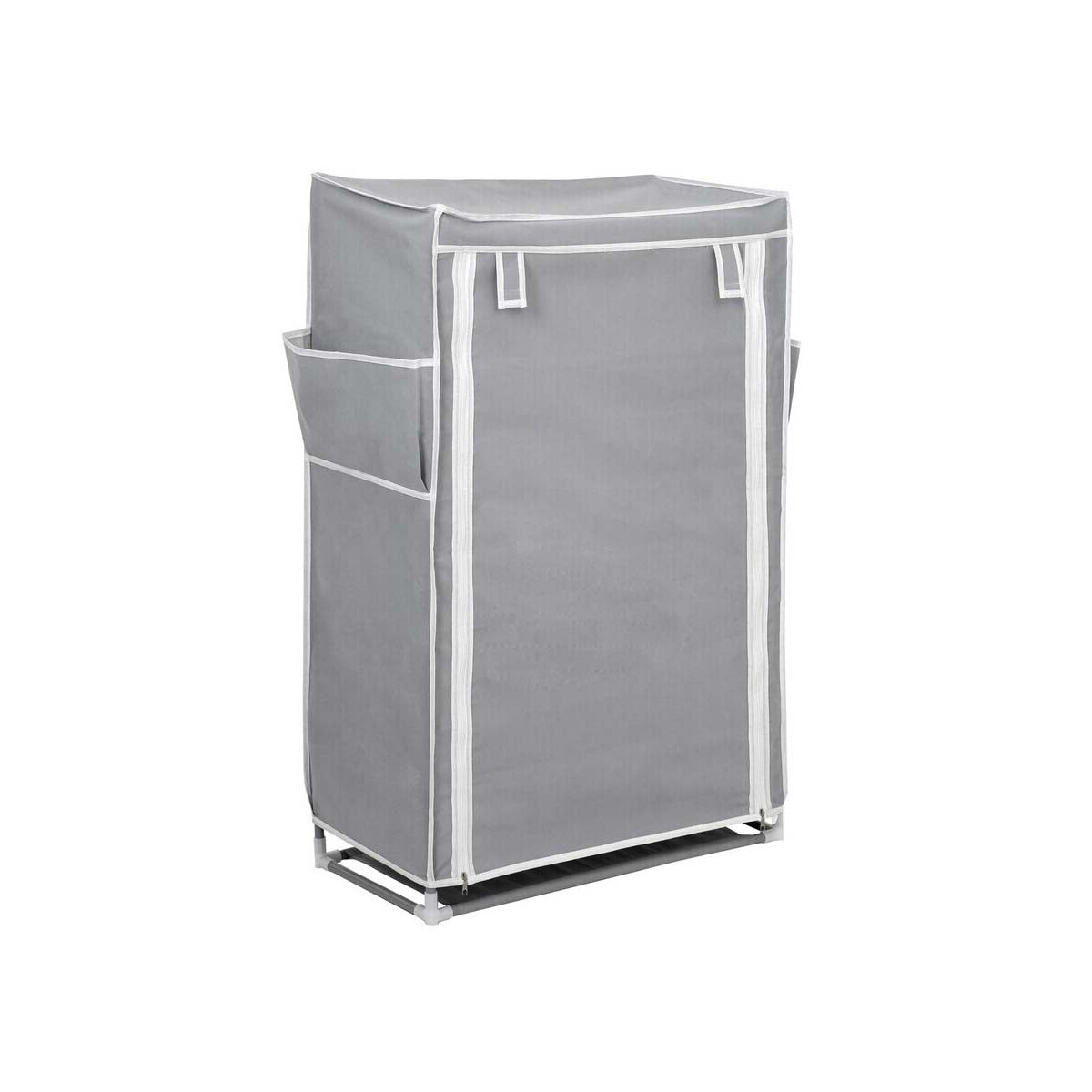 Grey With White Trim 5 Tier Shoe Rack