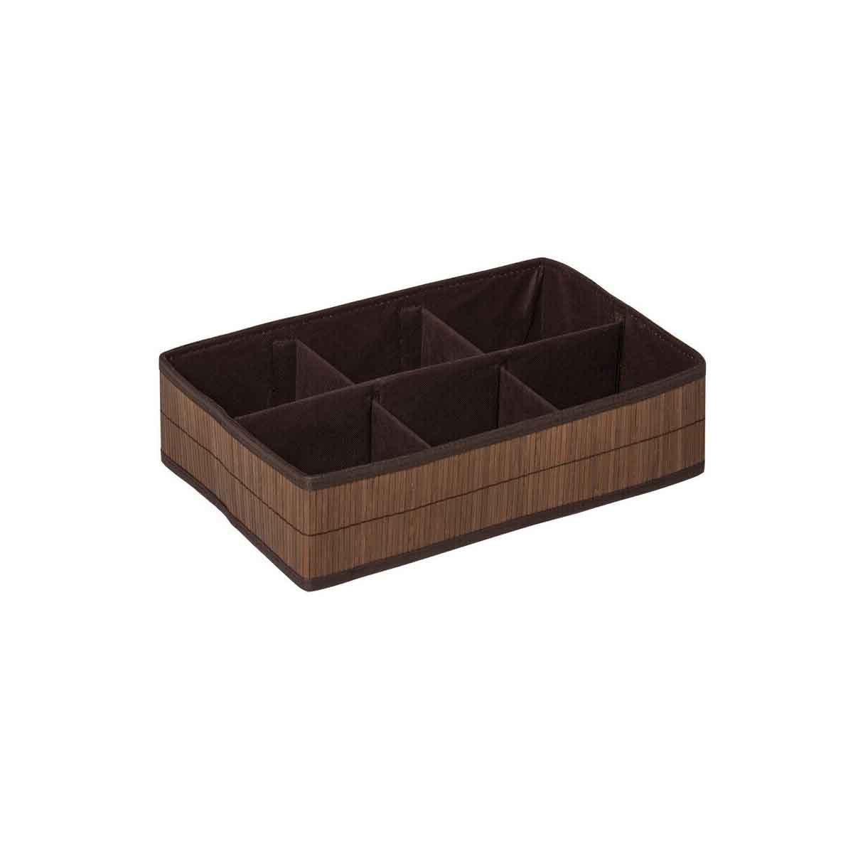 Kankyo 6 Sections Dark Brown Storage Box