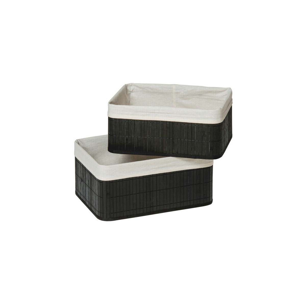 Kankyo Set Of Two Black Bamboo Storage Boxes