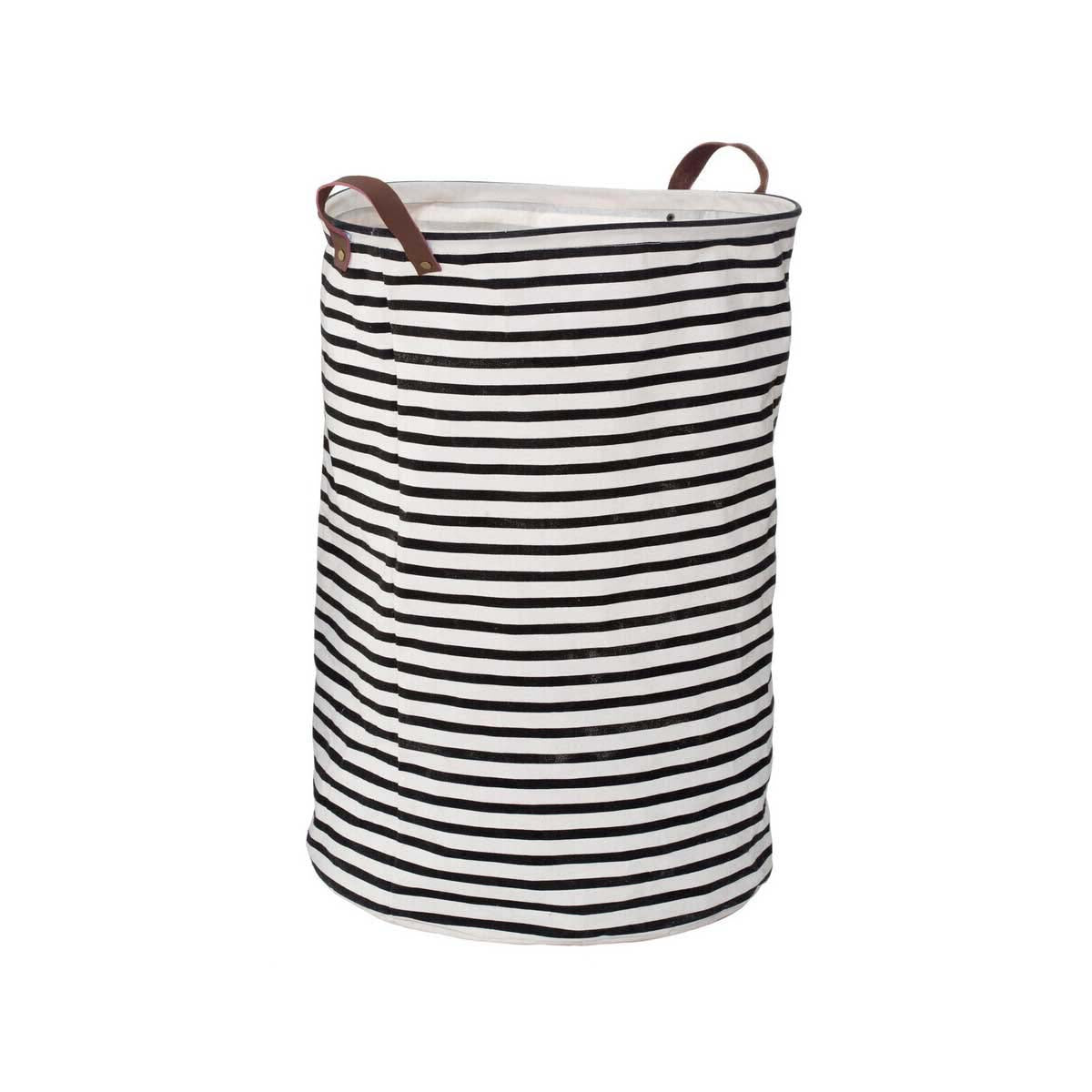Stripe Black And Natural Laundry Bag