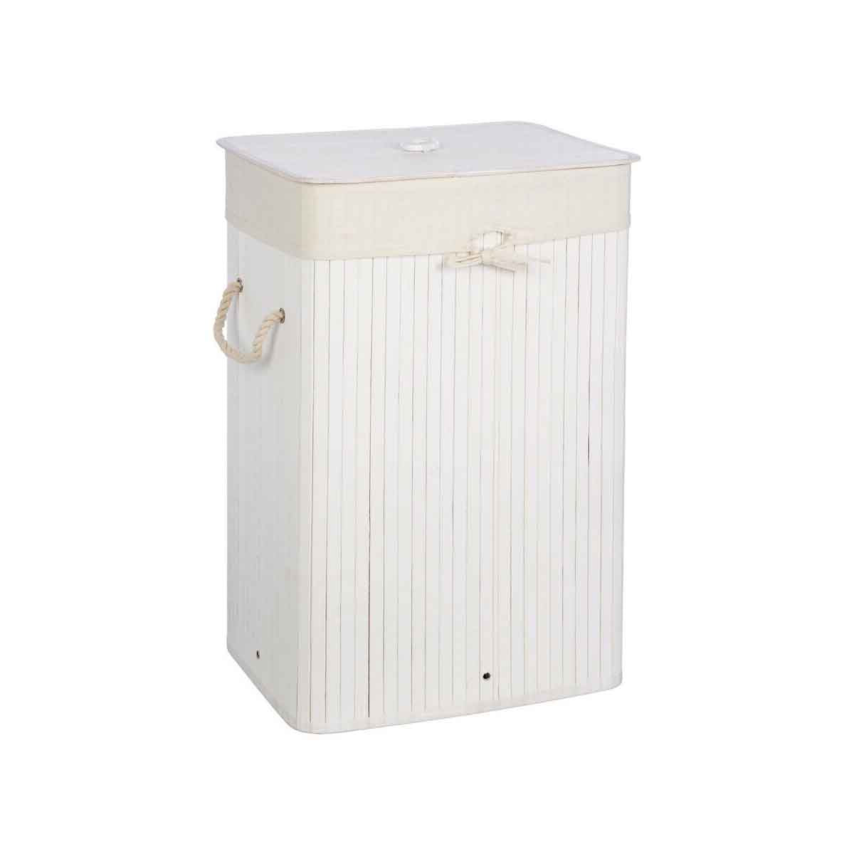 Kankyo White Bamboo Laundry Hamper