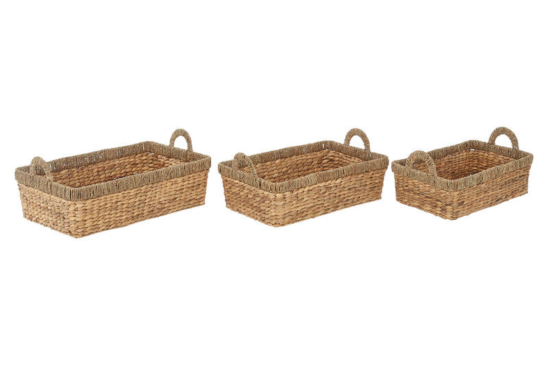 Lidi Set Of 3 Double Seagrass Rim Storage Baskets