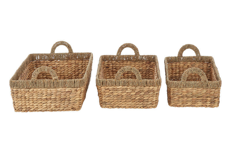 Lidi Set Of 3 Double Seagrass Rim Storage Baskets