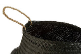 Black And Silver Small Seagrass Basket