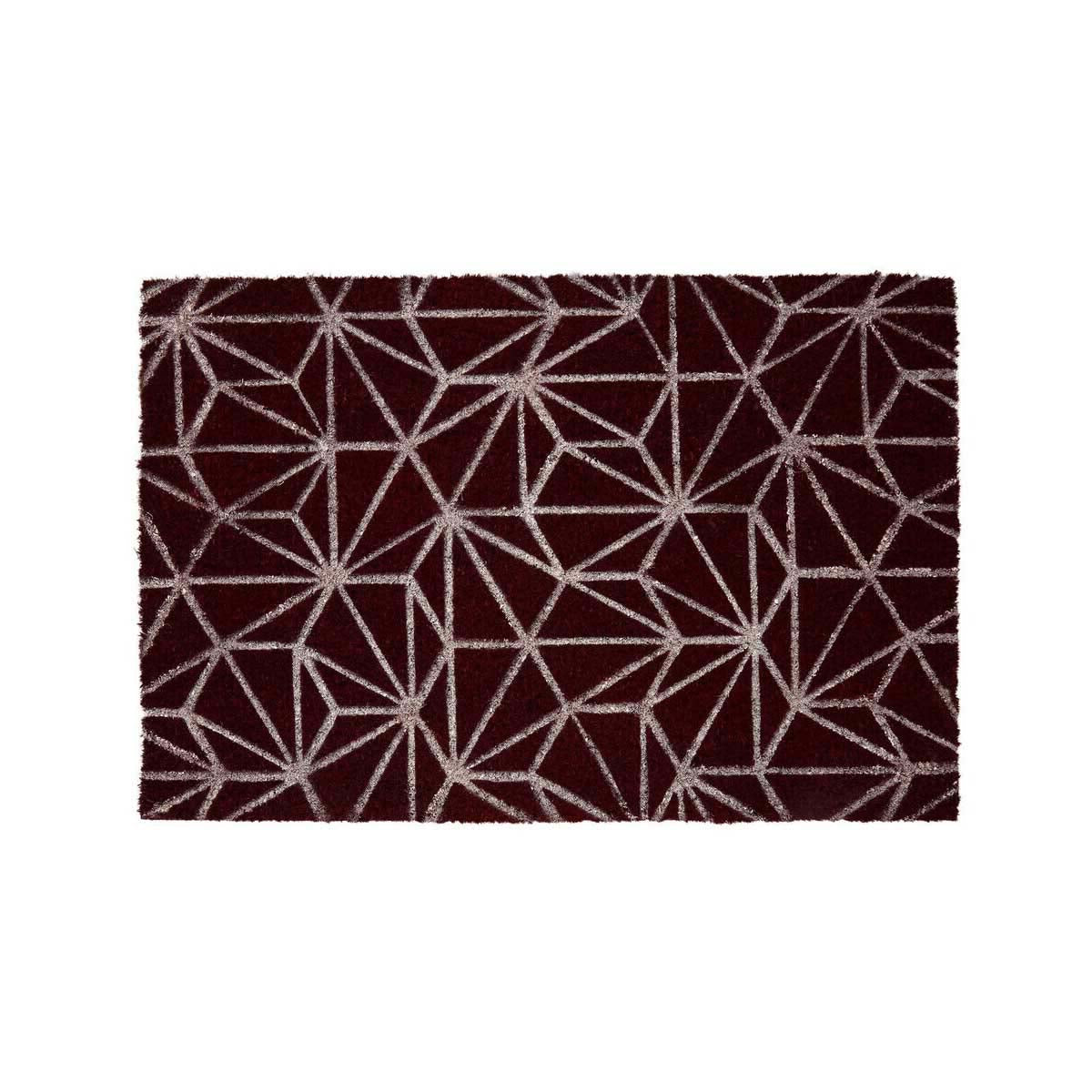 Mimo Dark Red Geometric Doormat