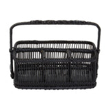 Rustc Black Rattan And Bamboo Caddy Bask
