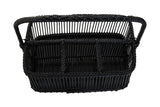 Rustc Black Rattan And Bamboo Caddy Bask