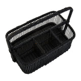 Rustc Black Rattan And Bamboo Caddy Bask