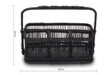 Rustc Black Rattan And Bamboo Caddy Bask