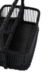 Rustc Black Rattan And Bamboo Caddy Bask