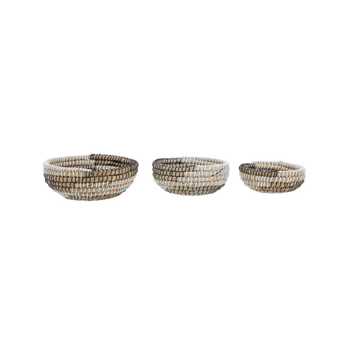 Lidi Set Of 3 Baskets With Black And White Detail