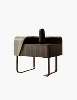 Aella Contemporary Bedside Table, Solid Wood