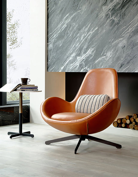 Snail Brown Chair, Leather