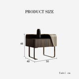 Aella Contemporary Bedside Table, Solid Wood