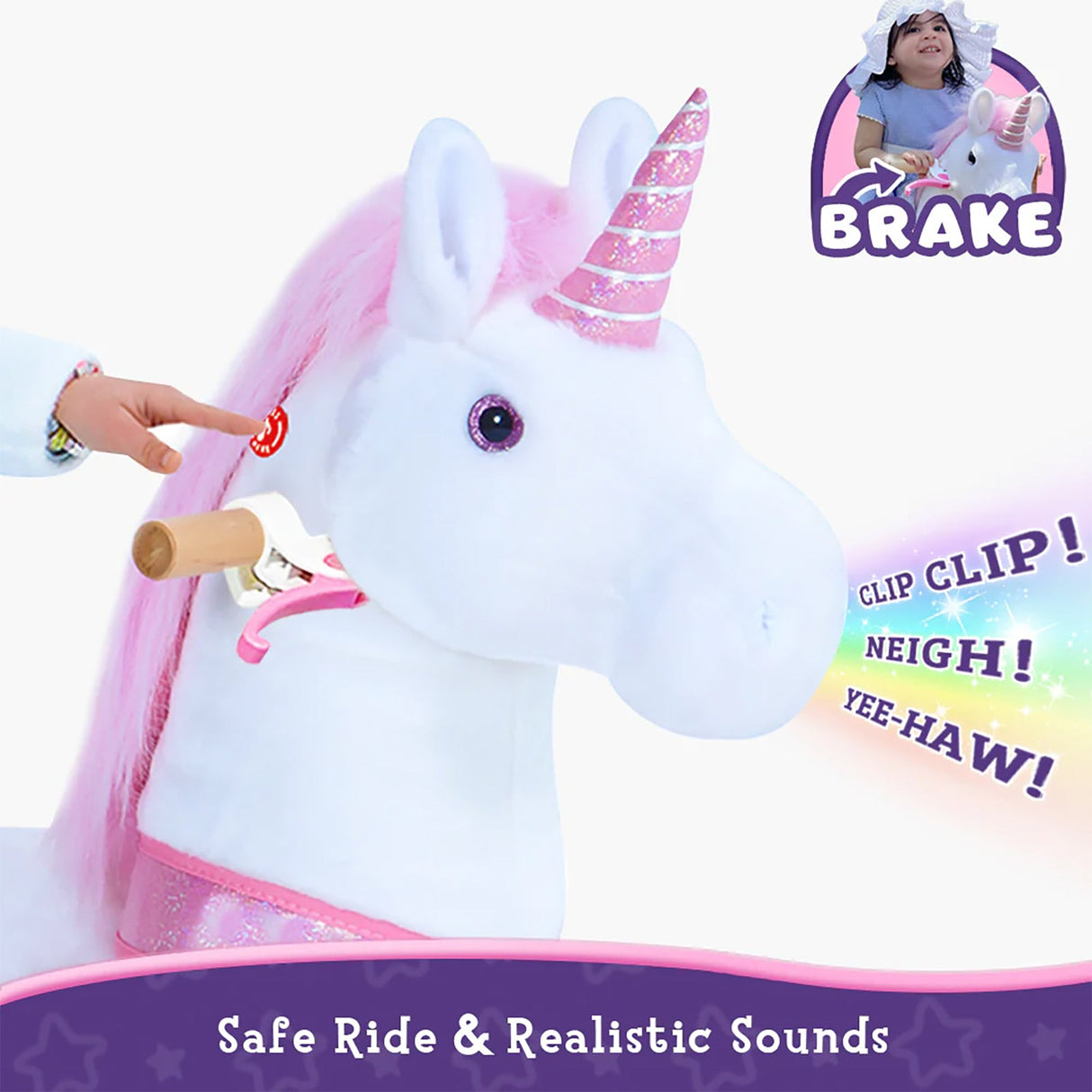 Ride-on Unicorn Age 3-5 Pink（UK&EU in Stock）