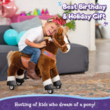 Ride-on Pony Toy Age 3-5 Brown（UK&EU in Stock）
