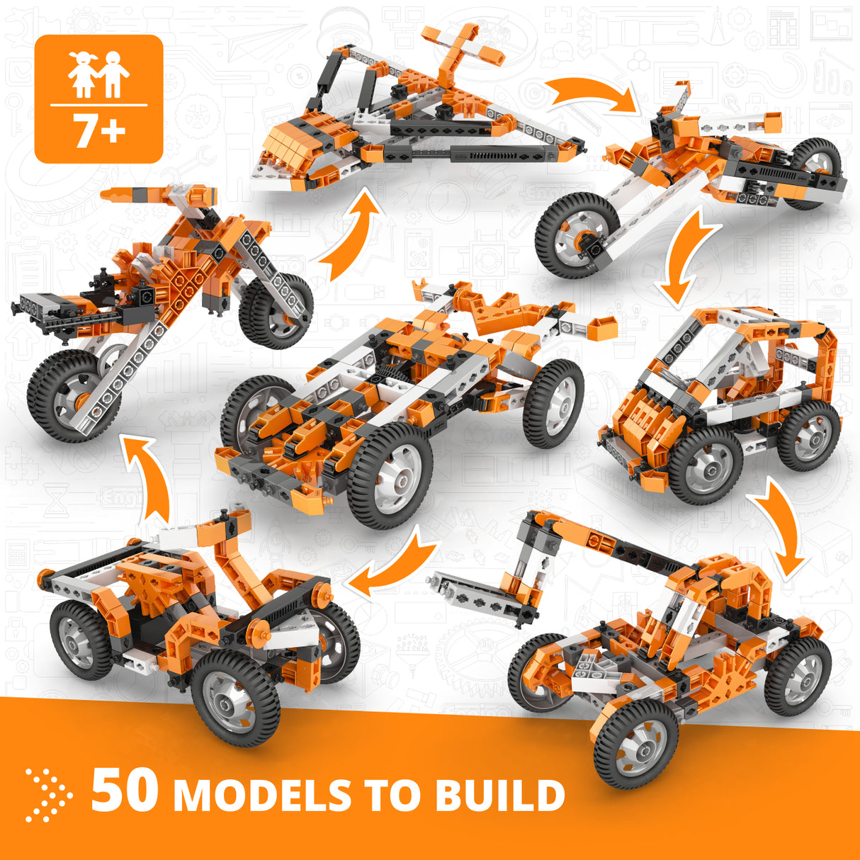 Engino Creative Builder: 50-in-1 Motorized Multi-Model Set