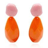 Pink and Orange Pebble Resin Earrings
