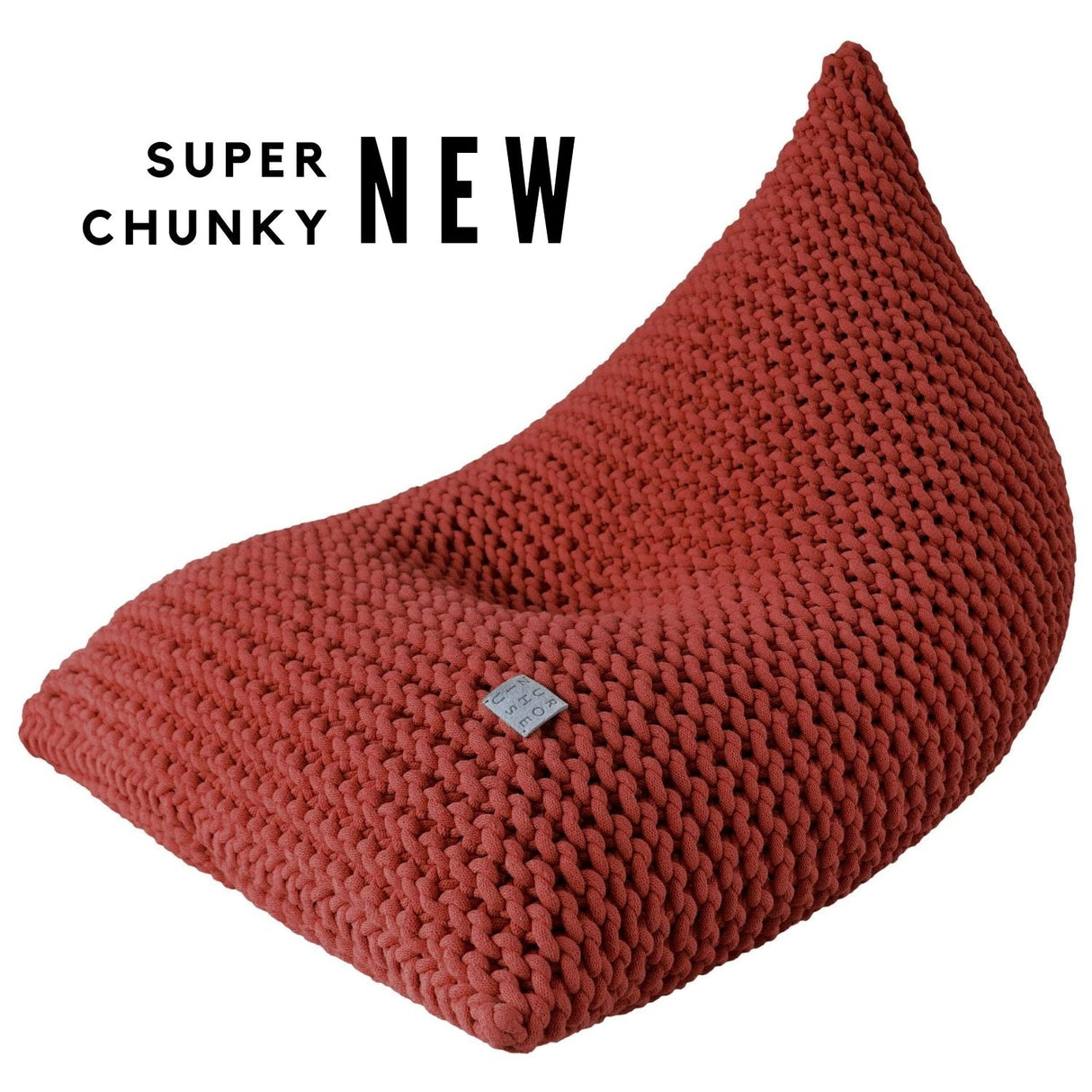 Chunky Knitted Bean Bag | TERRACOTTA