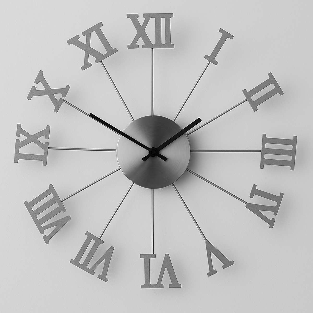 Manero Roman Numerals Metal Wall Clock